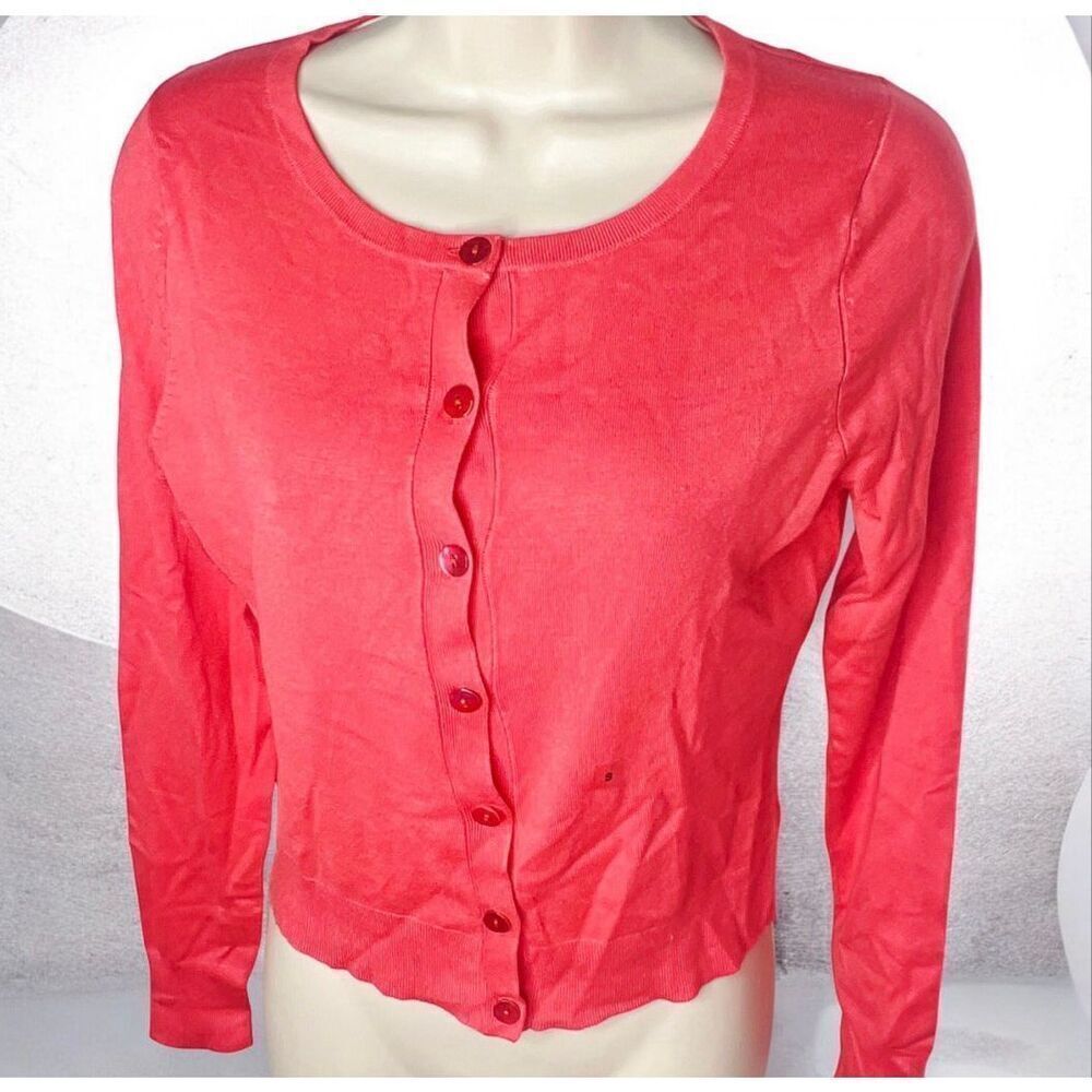 Express Boyfriend Button up Cardigan Sweater Coral Nwt